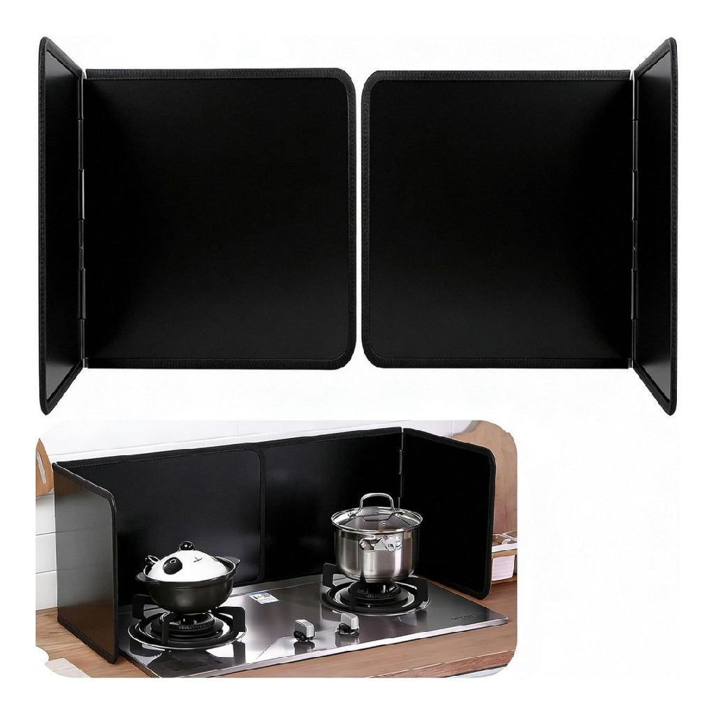 Protection cuisine antieclaboussures pouvant etre plie pour cuisiniere Protection contre la graisse et les eclaboussures Avec revetement antiadhesif plaque anti projection black 30cm