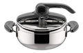 Lagoeasy' Lagostina Mia Autocuiseur 35 L dans Acier Inoxydable 18/10 22 cm Casserole Induction et a Gaz Couvercle a Ouverture Facile Fond 3 Couches Irradial Plus Lavable au LaveVaisselle