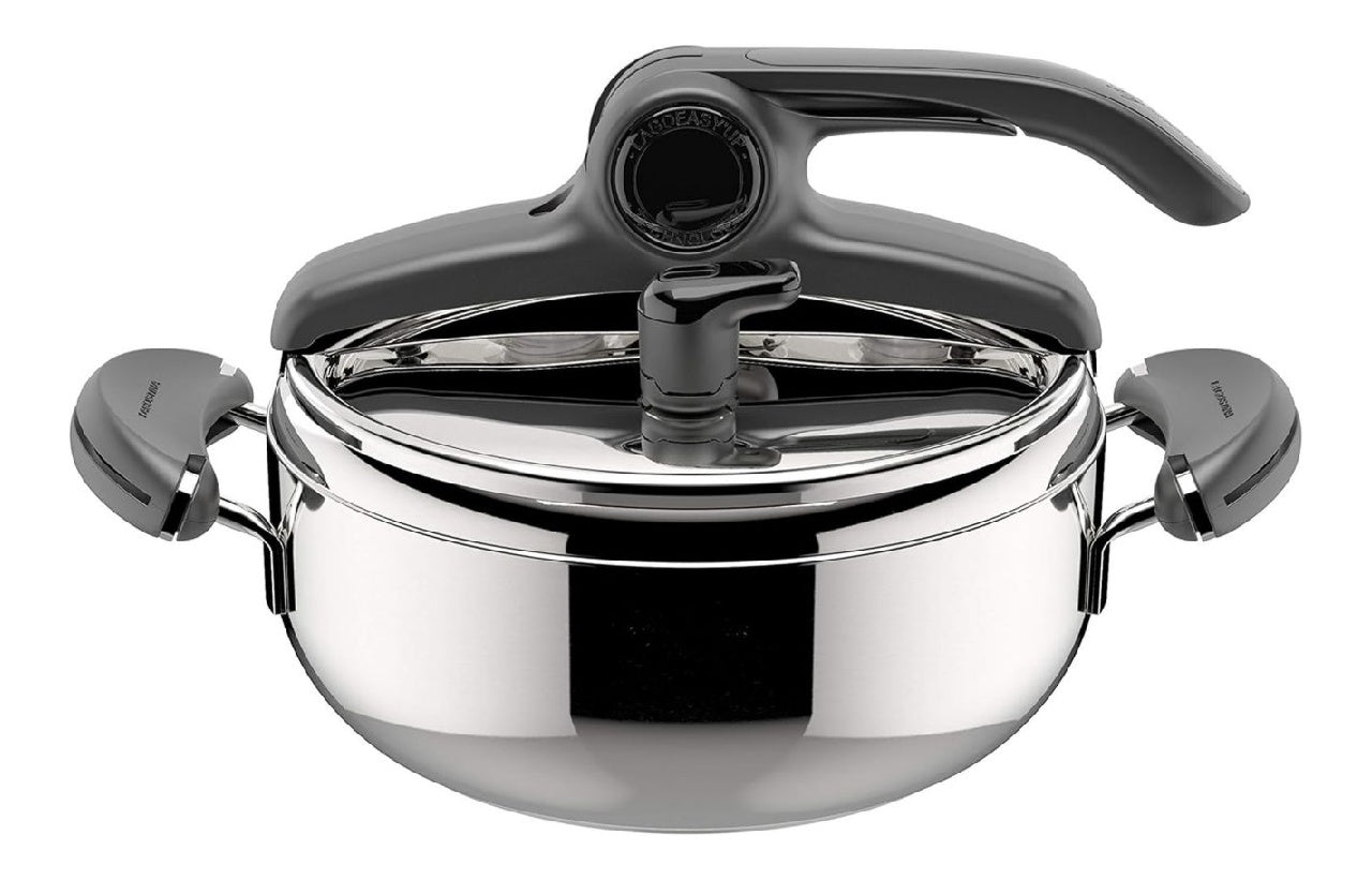 Lagoeasy' Lagostina Mia Autocuiseur 35 L dans Acier Inoxydable 18/10 22 cm Casserole Induction et a Gaz Couvercle a Ouverture Facile Fond 3 Couches Irradial Plus Lavable au LaveVaisselle