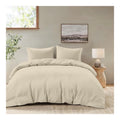 Housse Couette de 220x240 2 Taies Oreiller 65x65 cm Parure de Lit 160x200 3 Pieces Beige Uni 100 Microfibre Fermeture Eclair Linge du Lit 2 Personnes