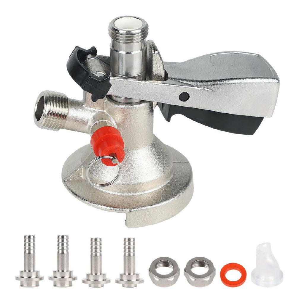 de Raccord Fut pour Machine a Biere Type A Raccord du Coupleur Avec Soupape de Securite Ideal destine a Brassage a Domicile Bars Restaurants Fetes du Fut Filetage G5/8