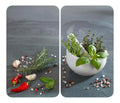 du Plaque Recouvrement Universelle Mod Cuisine aux Herbs reglable dans hauteur pour tout type du cuisiniere planche a decouper et protection antieclaboussures verre 30 x 52 cm 2 pieces