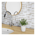 Carrelage Livelynine Adhesif Mural Salle de Bain Marbre Blanc Beige 3D Dalle Adhesive Murale 30x30 16 Pieces Credence Adhesive Cuisine Resistant a la Chaleur Murale Carreaux Adhesif Cuisine Clair