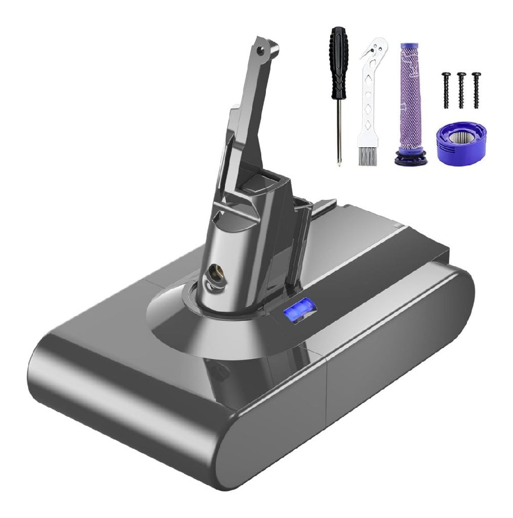 Batterie destine a V8 Powtree Remplacement pour Batterie SV10 Compatible avec V8 Animal Absolute Fluffy Motorhead Aspirateur sans Fil 2 Filtre 1 Tournevis 1 Brosse 3 Vis