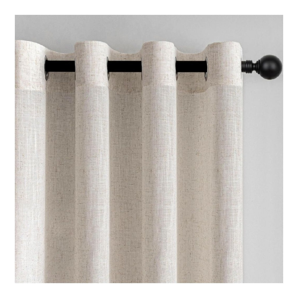 140x240cm Voilage Rideau Naturel Lin Beige Rideaux Chambre Adult Salon Moderne Translucides et Draperies Interieurs a Oeillets Decorati Dressing Cuisine Porte Boheme 2pcs
